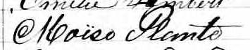 Signature de Moïse Plante: 19 novembre 1872 Signature de Moïse Plante: 19 novembre 1872