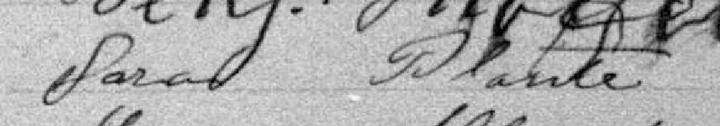 Signature de Sara Plante: 4 novembre 1895 Signature de Sara Plante: 4 novembre 1895