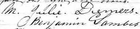 Signature de M. Julie Demers: 21 février 1865 Signature de M. Julie Demers: 21 février 1865