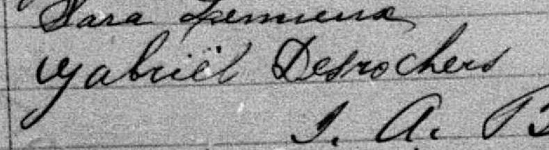 Signature de Gabriël Desrochers: 6 janvier 1880 Signature de Gabriël Desrochers: 6 janvier 1880