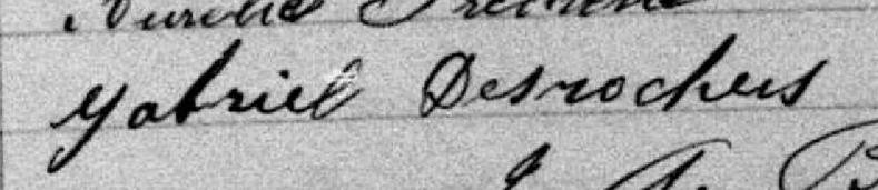 Signature de Gabriel Desrochers: 25 septembre 1880 Signature de Gabriel Desrochers: 25 septembre 1880