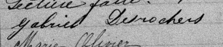 Signature de Gabriel Desrochers: 6 septembre 1882 Signature de Gabriel Desrochers: 6 septembre 1882