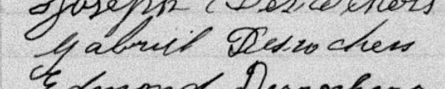 Signature de Gabriel Desrochers: 12 janvier 1891 Signature de Gabriel Desrochers: 12 janvier 1891