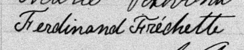 Signature de Ferdinand Fréchette: 20 août 1891 Signature de Ferdinand Fréchette: 20 août 1891