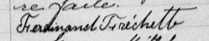 Signature de Ferdinand Fréchette: 24 septembre 1892 Signature de Ferdinand Fréchette: 24 septembre 1892