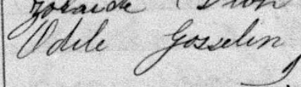 Signature de Odile Gosselin: 19 juillet 1887 Signature de Odile Gosselin: 19 juillet 1887