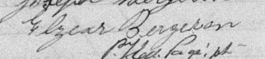 Signature de Elzear Bergeron: 3 mars 1898 Signature de Elzear Bergeron: 3 mars 1898