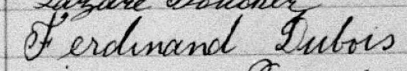 Signature de Ferdinand Dubois: 12 février 1878 Signature de Ferdinand Dubois: 12 février 1878