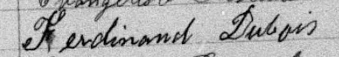 Signature de Ferdinand Dubois: 23 février 1886 Signature de Ferdinand Dubois: 23 février 1886