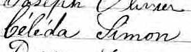 Signature de Céléda Simon: 4 août 1874 Signature de Céléda Simon: 4 août 1874