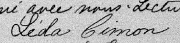 Signature de Léda Cimon: 19 janvier 1894 Signature de Léda Cimon: 19 janvier 1894