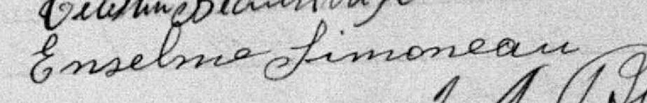 Signature de Enselme Simoneau: 17 décembre 1887 Signature de Enselme Simoneau: 17 décembre 1887