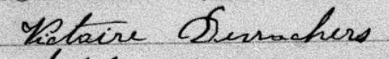 Signature de Victoire Desrochers: 11 novembre 1878 Signature de Victoire Desrochers: 11 novembre 1878