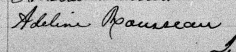 Signature de Adeline Rousseau: 24 janvier 1893 Signature de Adeline Rousseau: 24 janvier 1893