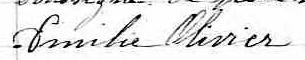 Signature de Emilie Olivier: 11 novembre 1860 Signature de Emilie Olivier: 11 novembre 1860