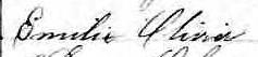 Signature de Emilie Olivier: 15 juillet 1862 Signature de Emilie Olivier: 15 juillet 1862