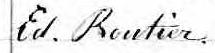 Signature de Ed. Routier: 4 mars 1862 Signature de Ed. Routier: 4 mars 1862