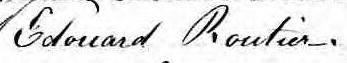 Signature de Edouard Routier: 31 mars 1864 Signature de Edouard Routier: 31 mars 1864