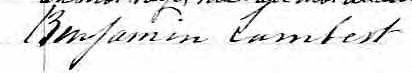 Signature de Benjamin Lambert: 24 mai 1858 Signature de Benjamin Lambert: 24 mai 1858