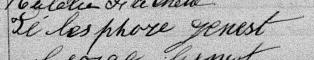 Signature de Télesphore Genest: 2 août 1885 Signature de Télesphore Genest: 2 août 1885