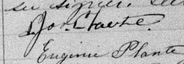 Signature de L. Jos. Plante: 17 août 1884 Signature de L. Jos. Plante: 17 août 1884