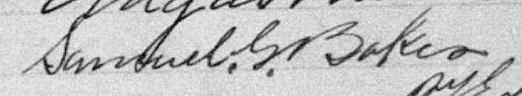 Signature de Samuel G. Baker: 11 février 1900 Signature de Samuel G. Baker: 11 février 1900