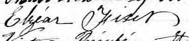 Signature de Elzéar Fiset: 29 novembre 1859 Signature de Elzéar Fiset: 29 novembre 1859