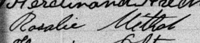 Signature de Rosalie Méthot: 31 mars 1891 Signature de Rosalie Méthot: 31 mars 1891