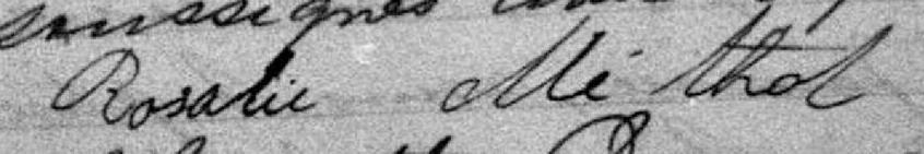 Signature de Rosalie Méthot: 8 septembre 1898 Signature de Rosalie Méthot: 8 septembre 1898