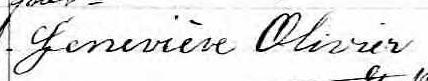 Signature de Geneviève Olivier: 30 mai 1861 Signature de Geneviève Olivier: 30 mai 1861