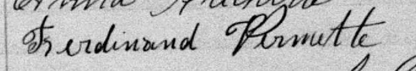 Signature de Ferdinand Vermette: 12 décembre 1888 Signature de Ferdinand Vermette: 12 décembre 1888