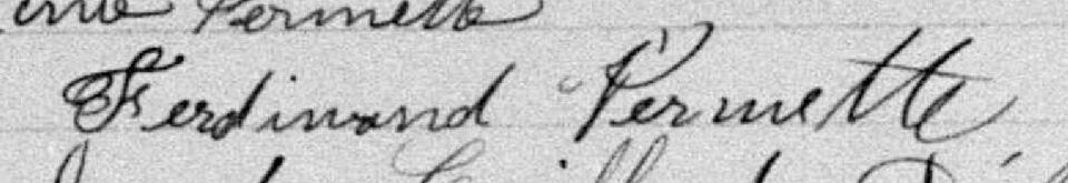 Signature de Ferdinand Vermette: 3 octobre 1893 Signature de Ferdinand Vermette: 3 octobre 1893
