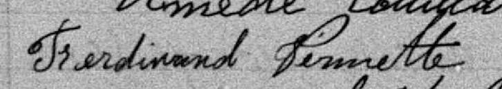 Signature de Ferdinand Vermette: 30 janvier 1894 Signature de Ferdinand Vermette: 30 janvier 1894