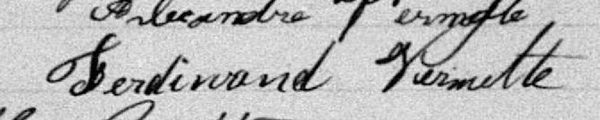 Signature de Ferdinand Vermette: 2 septembre 1895 Signature de Ferdinand Vermette: 2 septembre 1895