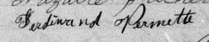 Signature de Ferdinand Vermette: 23 avril 1897 Signature de Ferdinand Vermette: 23 avril 1897