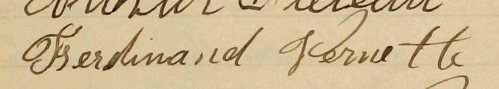 Signature de Ferdinand Vermette: 16 juin 1901 Signature de Ferdinand Vermette: 16 juin 1901