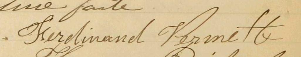 Signature de Ferdinand Vermette: 7 septembre 1901 Signature de Ferdinand Vermette: 7 septembre 1901