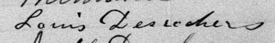 Signature de Louis Desrochers: 7 septembre 1896 Signature de Louis Desrochers: 7 septembre 1896