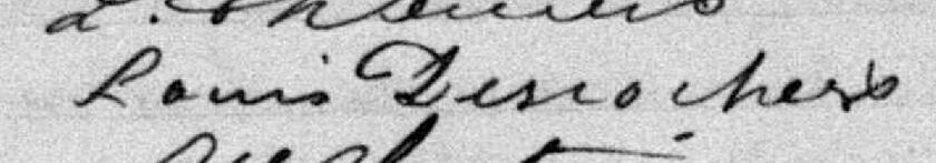 Signature de Louis Desrochers: 14 novembre 1899 Signature de Louis Desrochers: 14 novembre 1899