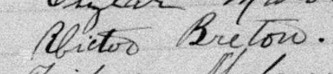Signature de Victor Breton: 12 octobre 1896 Signature de Victor Breton: 12 octobre 1896
