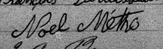 Signature de Noel Métho: 5 juillet 1880 Signature de Noel Métho: 5 juillet 1880