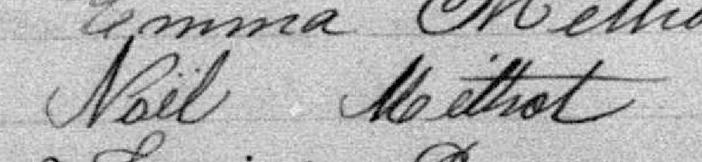 Signature de Noël Méthot: 31 janvier 1898 Signature de Noël Méthot: 31 janvier 1898