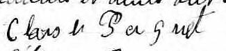 Signature de Clovis Paquet: 11 janvier 1875 Signature de Clovis Paquet: 11 janvier 1875