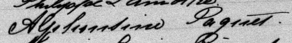 Signature de Alphonsine Paquet: 21 juillet 1891 Signature de Alphonsine Paquet: 21 juillet 1891