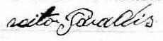 Signature de Victor Paradis: 17 novembre 1872 Signature de Victor Paradis: 17 novembre 1872