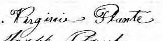 Signature de Virginie Plante: 12 novembre 1870 Signature de Virginie Plante: 12 novembre 1870
