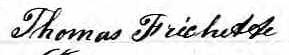 Signature de Thomas Fréchette: 6 avril 1872 Signature de Thomas Fréchette: 6 avril 1872