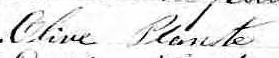 Signature de Olive Plante: 30 mars 1870 Signature de Olive Plante: 30 mars 1870