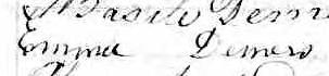 Signature de Emma Demers: 9 juin 1870 Signature de Emma Demers: 9 juin 1870