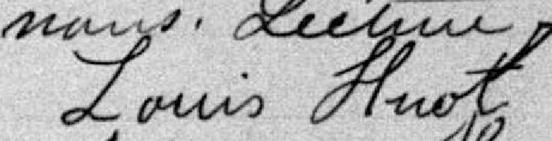 Signature de Louis Huot: 25 mai 1894 Signature de Louis Huot: 25 mai 1894